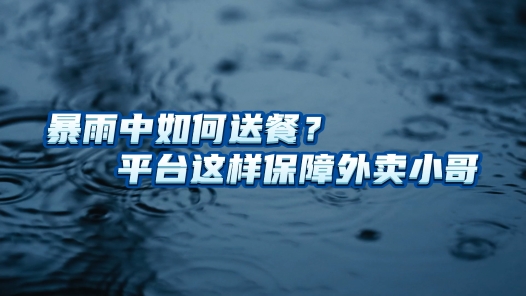 工视频丨暴雨中如何送餐？平台这样保障外卖小哥